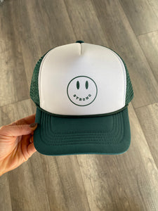 Smiley Trucker - forest green / white